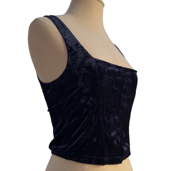 Free People Blue Velvet Corset tank size small - Picture 4 of 12